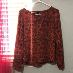 fall forever 21 long sleeve blouse